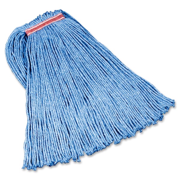 1 in Wet Mop, 24 oz Dry Wt, 4 Ply Blend, Blue, PK12